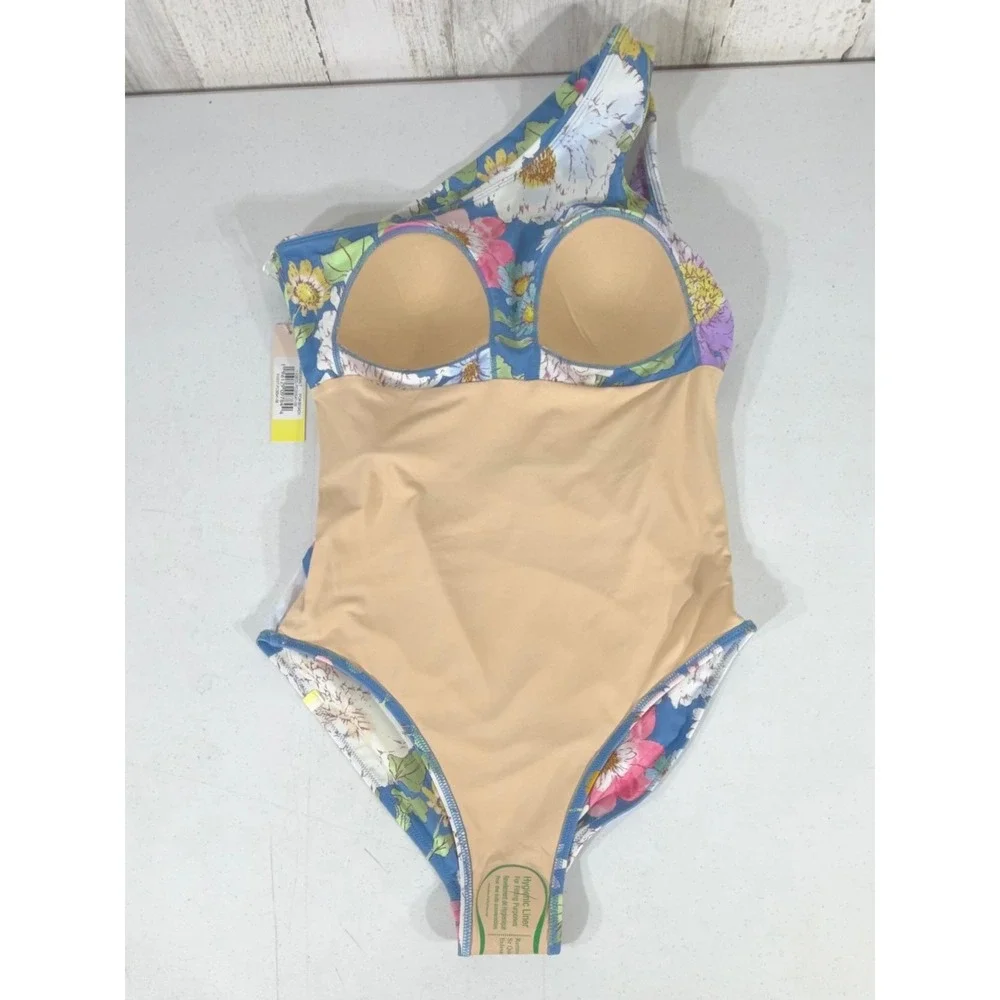summersalt Blue Floral One-Shoulder One-Piece Swimsuit - Picture 6 of 6